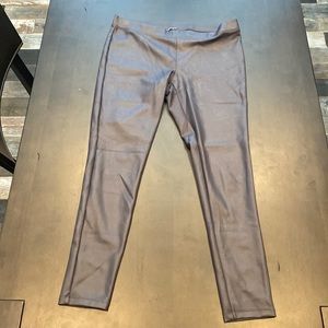 Express size L ‘pleather’ grey pants.